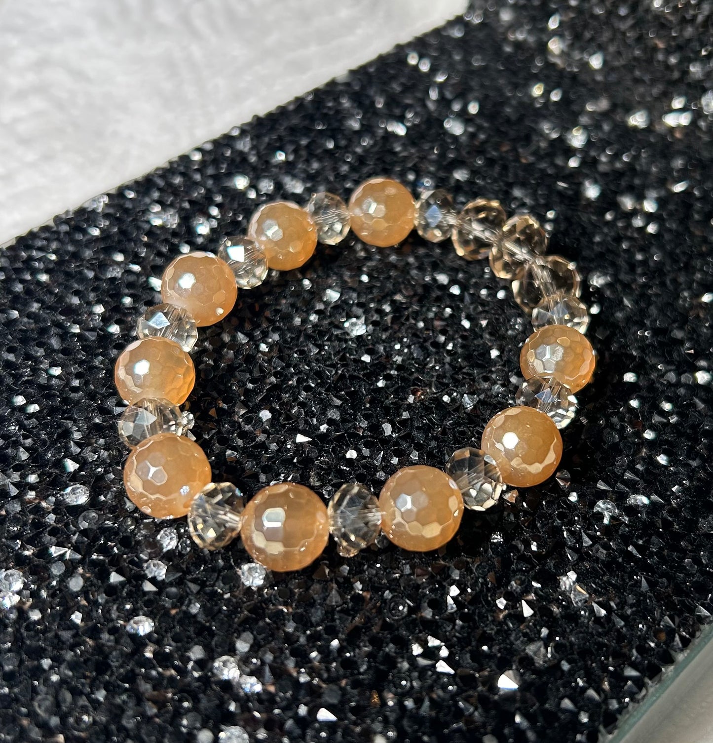 Faceted Golden Agate Bracelet Set of 2