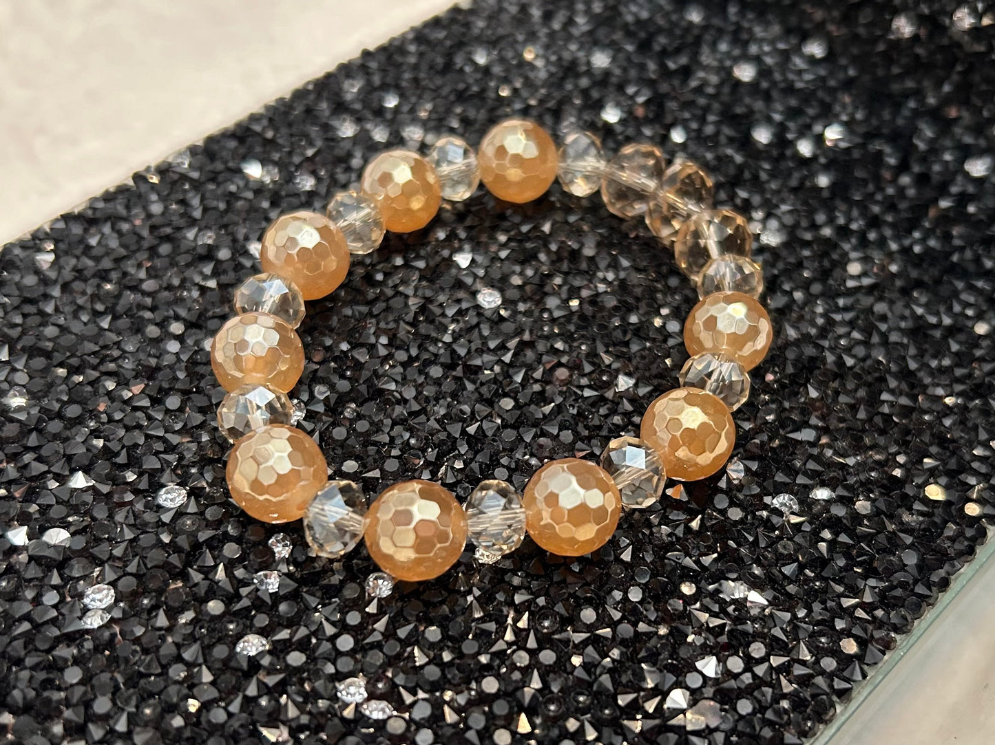 Faceted Golden Agate Bracelet Set of 2