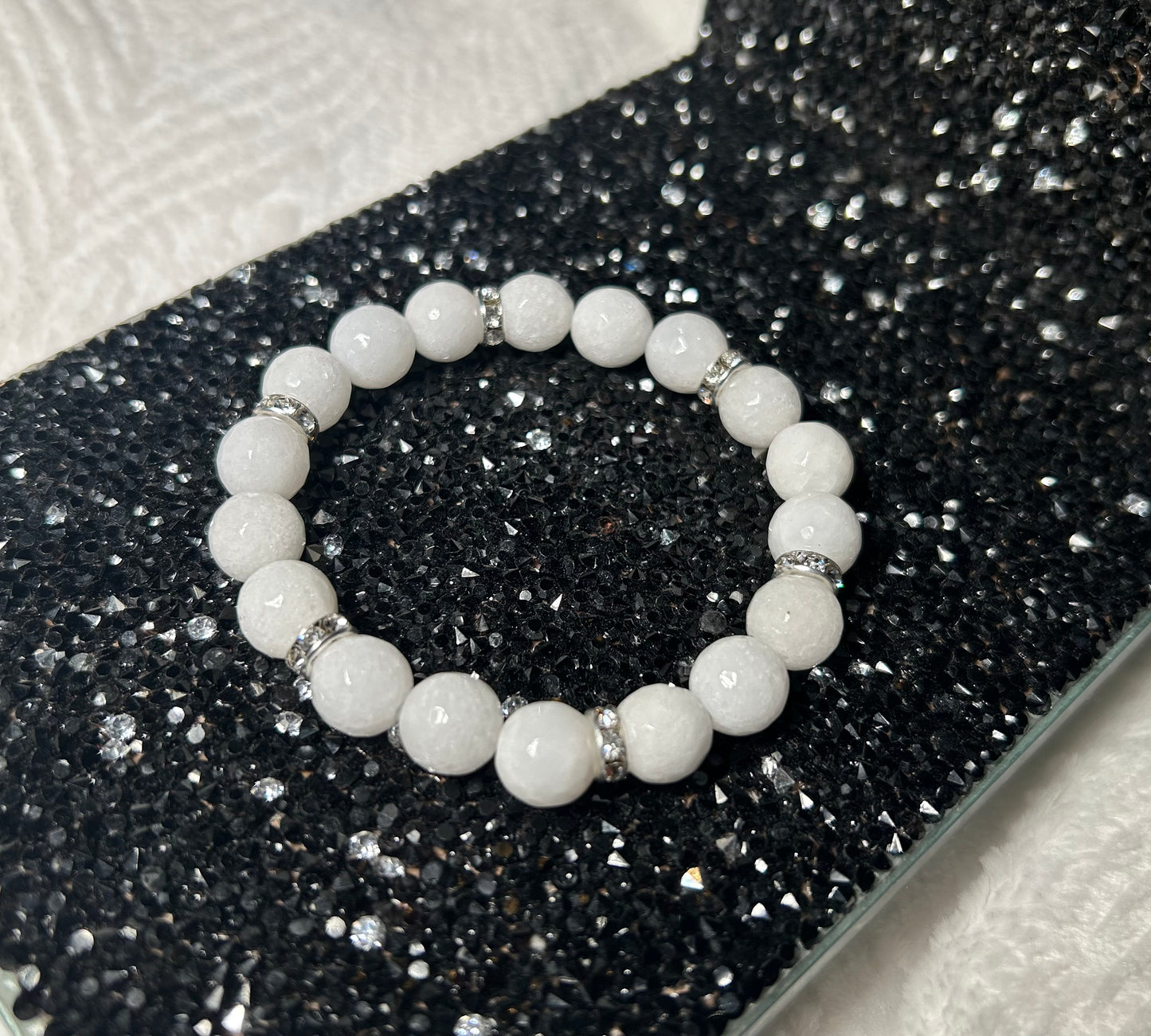 Purity | Faceted White Jade bracelet