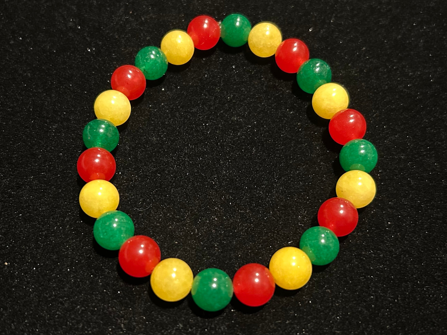 Red, Gold & Green Jade bracelet