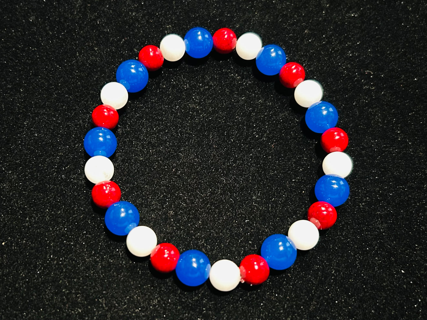 Giants inspired Red, White & Blue Jade bracelet