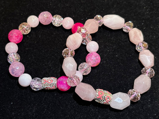 Buy One, Gift One Breast cancer awareness bracelet set