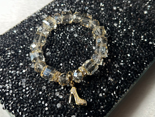 Crystal Bracelet with High Heel Charm