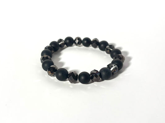 Onyx with Crystal Bracelet